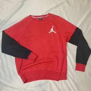 Jordan Red & Black Long Sleeves Elephant Print Neck Line